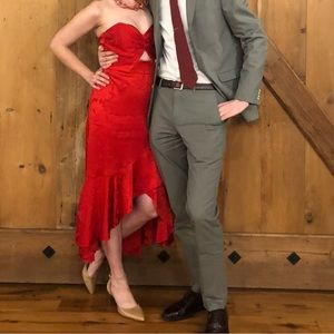 Shoshanna Midnight Red Strapless Dress